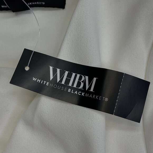 White House Black Market Cap Sleeve Draped Midi Dress • Size 14 • Ecru White - Picture 4 of 12